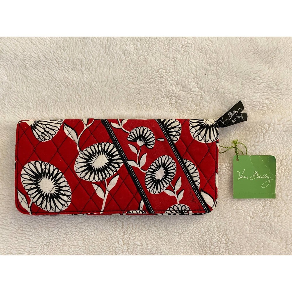 VERA BRADLEY TRAVEL WALLET, Deco Daisy Design, NWT